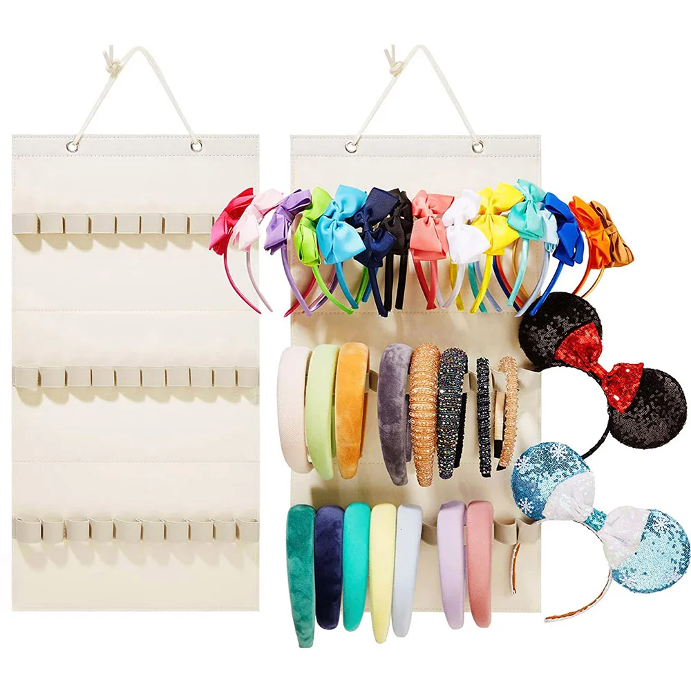 Top Trends: Hanging Wall Headband Holder For Women Girls Felt Hairbands Organizer Hair Bow Storage Hairpins Hair Accessories Display Stand Shoppable Styles