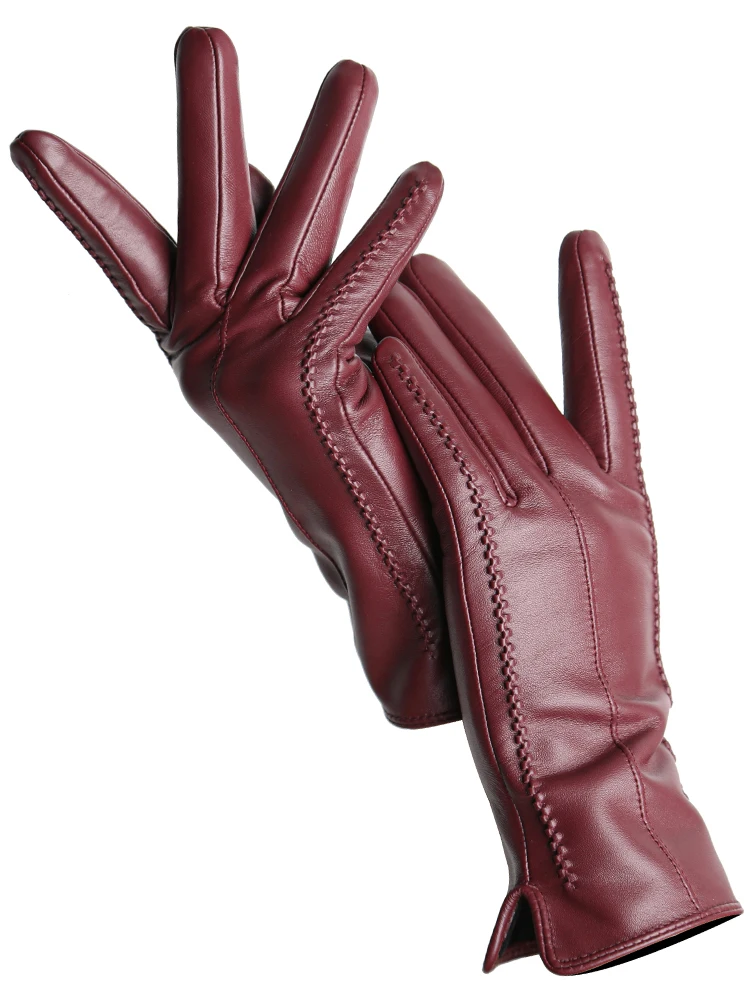 Top Trends: Women&#039;s Sheepskin Gloves Winter Warm Plus Velvet Short Thin Touch Screen Driving Color Women&#039;s Leather Gloves Good Quality -2226 Shoppable Styles