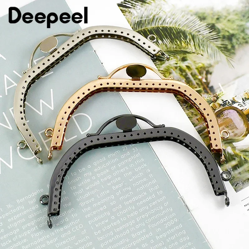 Top Trends: 5Pcs Deepeel 13cm Metal Kiss Clasp Bag Handles DIY Sewing Brackets Handmade Purse Frame For Making Bags Sew Hardware Accessories Shoppable Styles