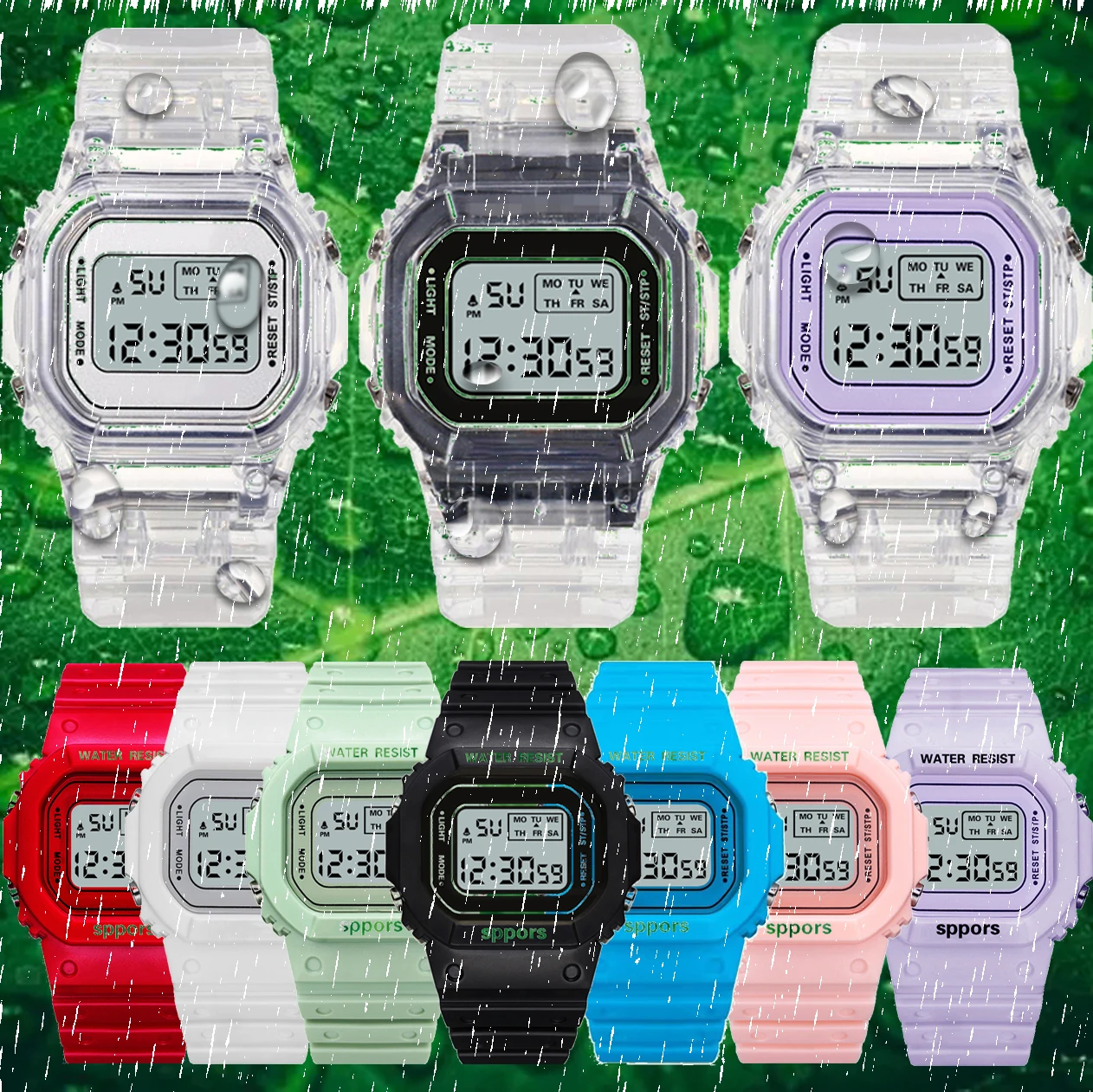 Top Trends: Transparent Digital Watch Square Women Watches Sports Electronic Wrist Clock Watch Reloj Mujer Clocks Dropshipping Shoppable Styles