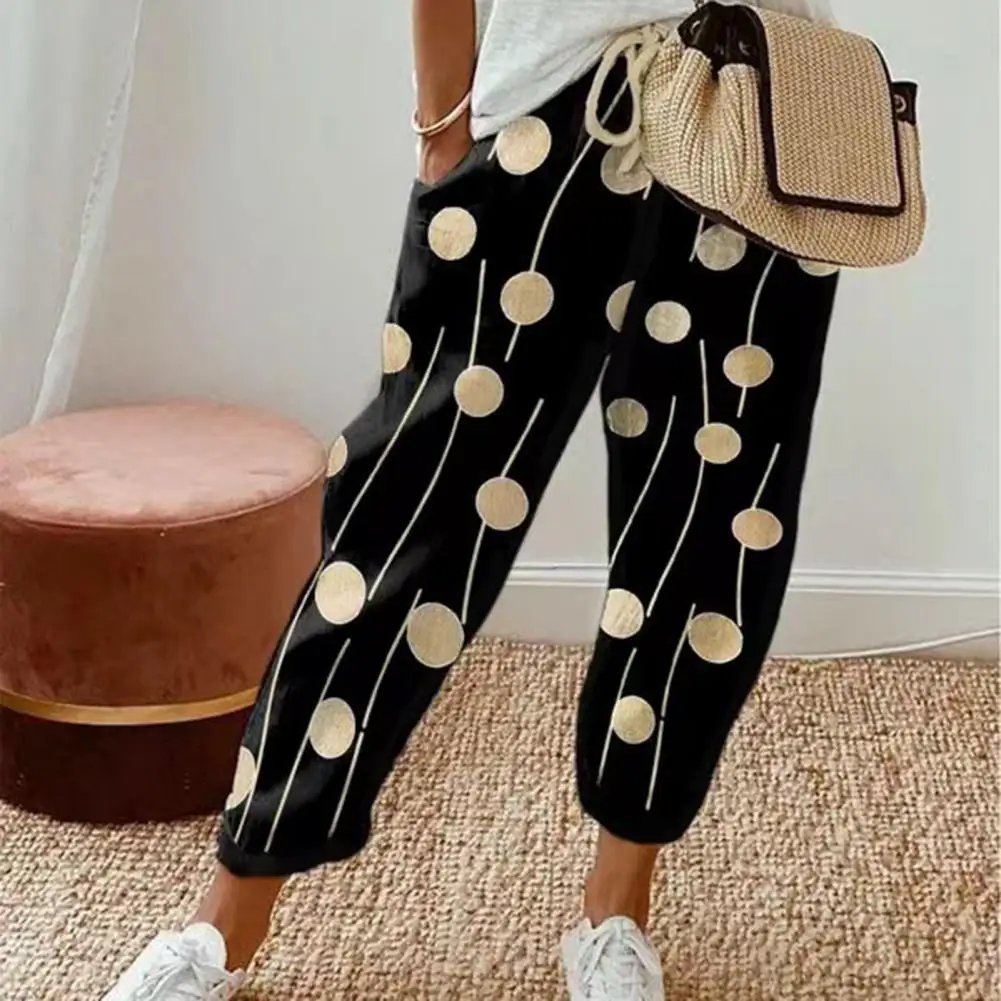 Top Trends: Ethnic Retro Print Women Summer Pants Elastic Waist Drawstring Pocket Thin Ankle Length Trousers Female Clothing Pantalones Shoppable Styles