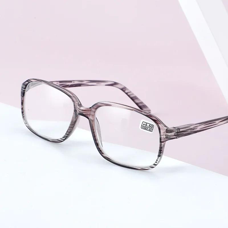 Top Trends: High Diopter Presbyopic Glasses Men And Women Fashion Stripe Design Presbyopic Glasses Diopter + 450 + 500 + 550 + 600 Shoppable Styles