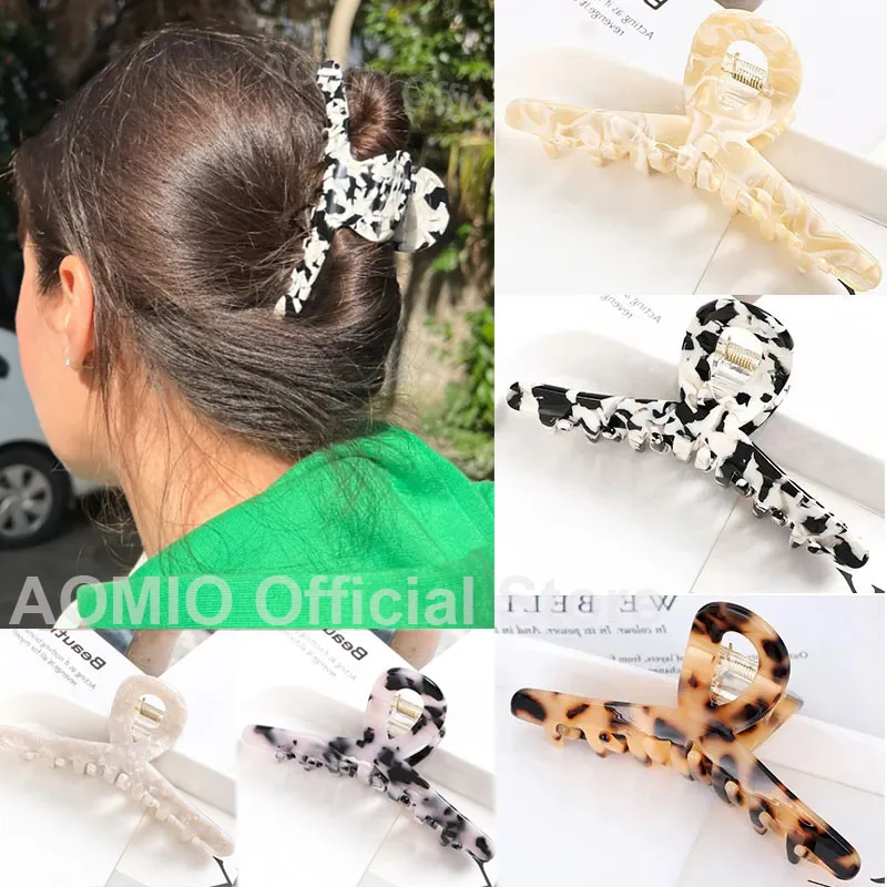 Top Trends: Fashion Acetate Hair Claws Crab Claw Women Girls Leopard Hair Clips Retro Cross Hairdress Hair Styling Hair Accessories Gifts Shoppable Styles