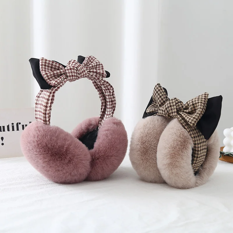 Top Trends: High Quality Earmuffs For Women Faux Rabbit Fur Hang Ear Cover Warm Winter Headwear Ear Muffs Fur Earmuffs Adult Ear Warmer Fold Shoppable Styles - Image 5