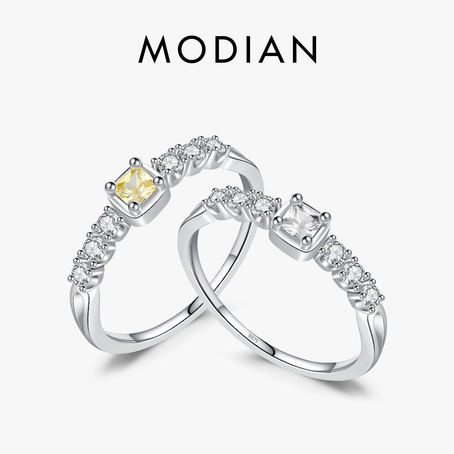 Top Trends: MODIAN 925 Sterling Silver Elegant Sweet Sugar Finger Rings For Women Yellow Clear Dazzling Cubic Zirconia Rings Fine Jewelry Shoppable Styles