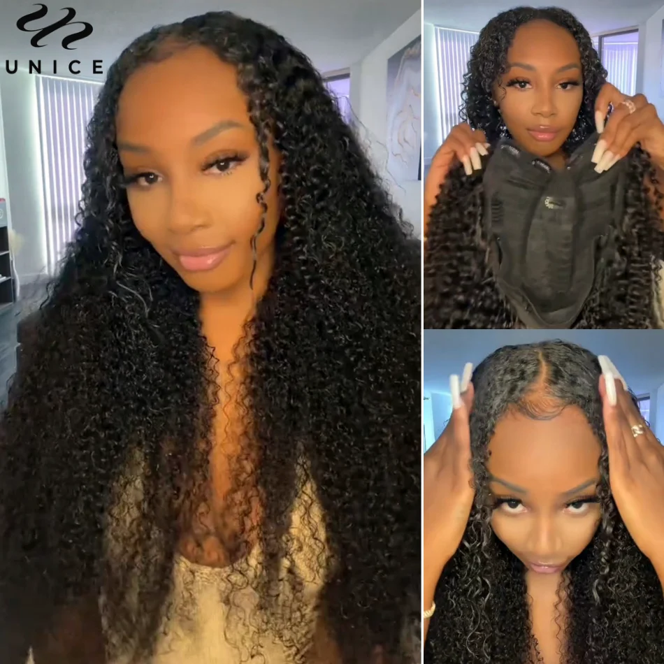 Top Trends: Kinky Curly V Part Wig 250% Density No Leave Out Thin V-Part Wig Human Hair Upgrade U-Part Wig I-Part Wig For All Women Shoppable Styles