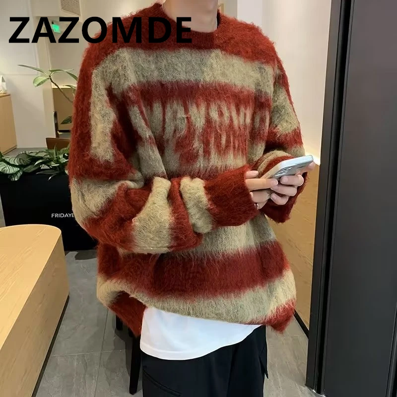 Top Trends: ZAZOMDE 2023 Autumn Harajuku Knitted Sweater Men Winter Cartoon Full Pullover Vintage Causal Loose Soft Sweaters Streetwear Men Shoppable Styles