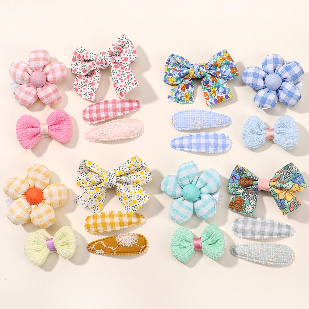 Top Trends: 5pcs / set Mini Baby Girl Hair Clip Cute Floral Bow Bunny Princess Hairpin For Toddler Girl Lovely Bang Side Clip Hair Accessories Shoppable Styles - Image 3