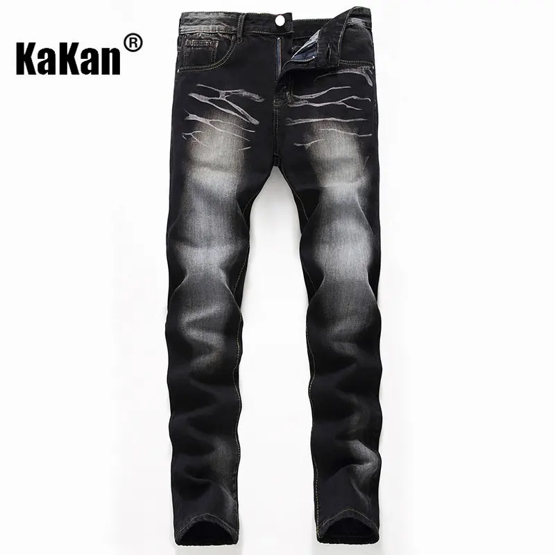 Top Trends: Kakan - European And American New Black Jeans Men&#039;s Wear, Made Old Wash Casual Straight Length Jeans K36-338 Shoppable Styles