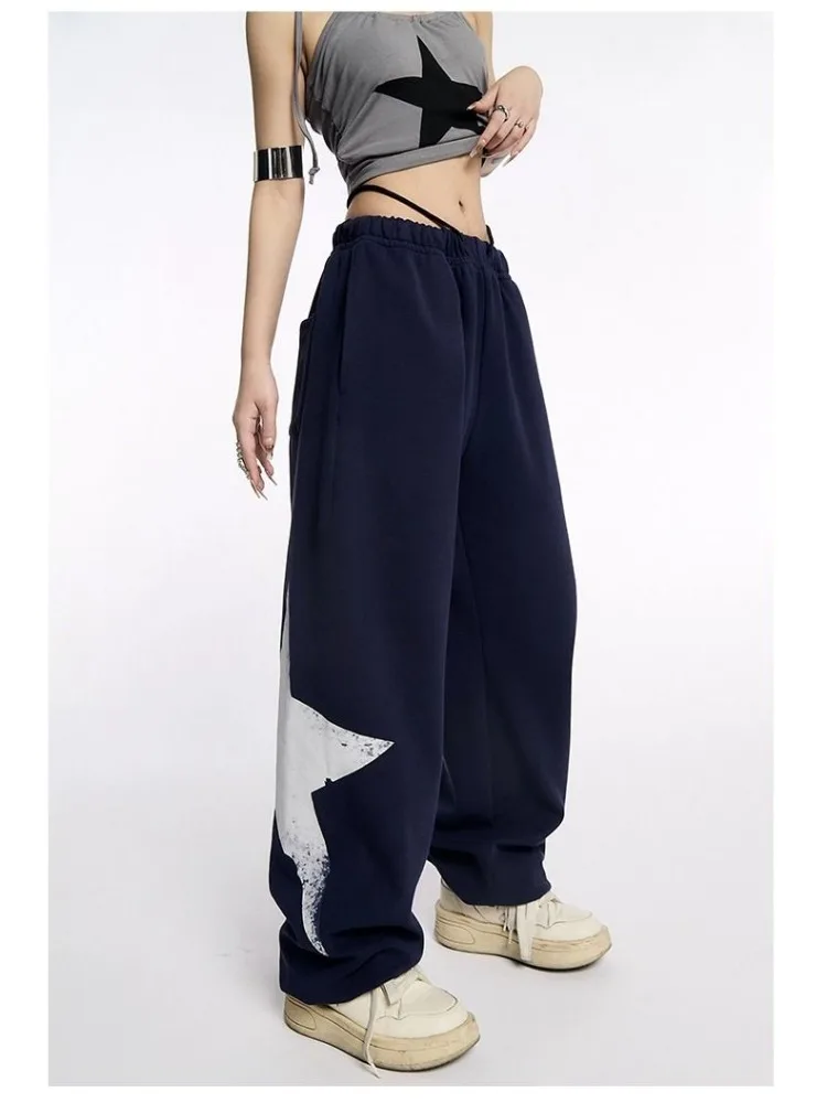 Top Trends: HOUZHOU Hip Hop Y2K Star Sweatpants Women Kpop Oversized Jogging Track Pants Harajuku Korean Style Wide Leg Trousers Vintage Shoppable Styles