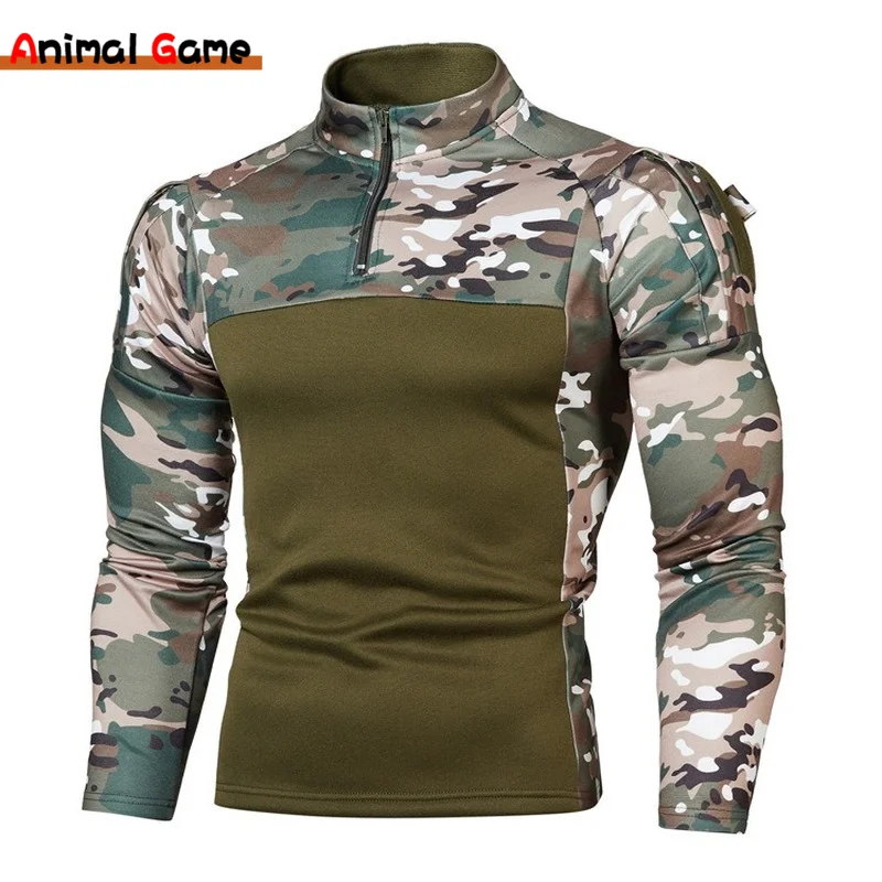 Top Trends: New Mens Tactical Combat Sweaters Men Military Uniform Camouflage Zippers Sweatsuits US Army Clothes Camo Long Sleeve Shirt Shoppable Styles