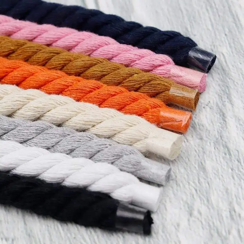 Top Trends: New Fashion 10MM Width Round Linen Shoelaces For Sneakers Suitable Board Shoes Canvas AF1 / AJ Shoe Rope Sport Shoelace Decoration Shoppable Styles - Image 3