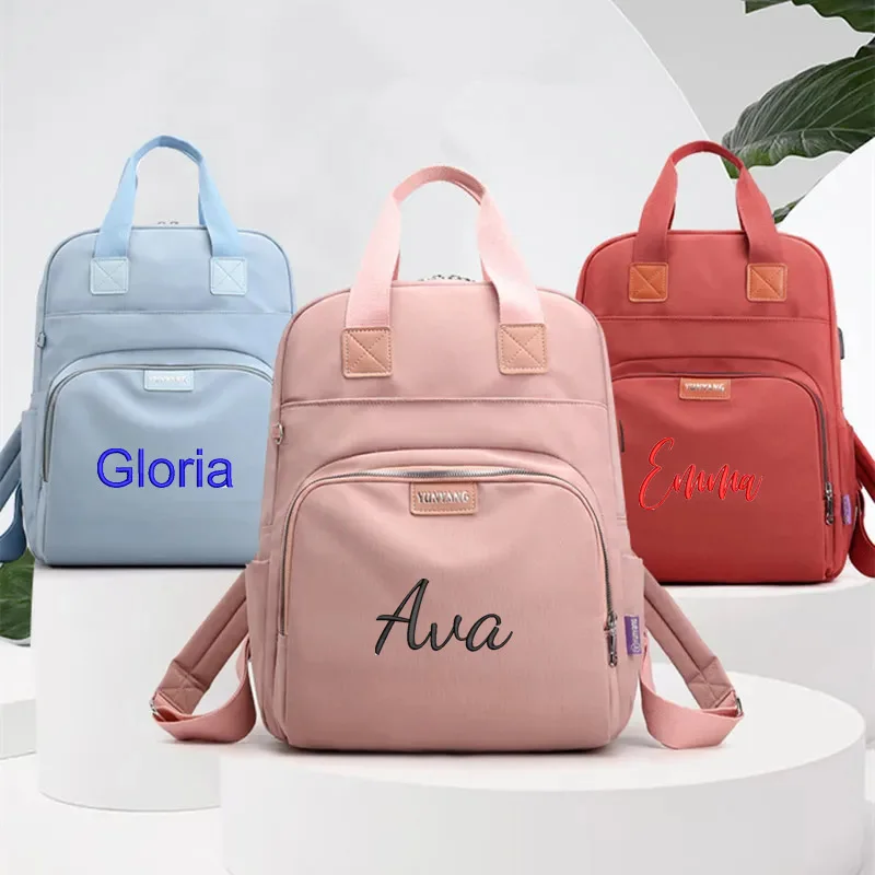 Top Trends: Personalized Embroidery Women's Backpack Waterproof Ladies Backpacks Shoulder Backpack Laptop Backpack Quality Business Bags Shoppable Styles