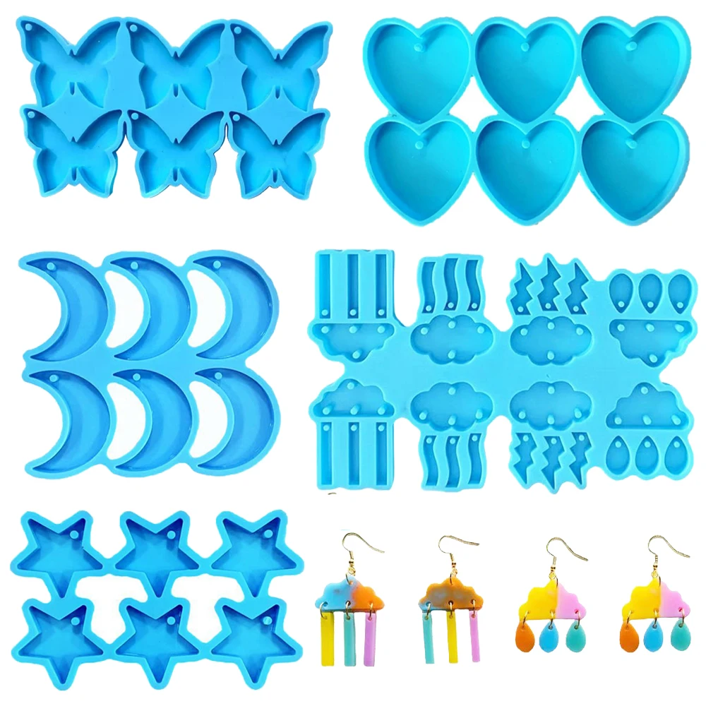 Top Trends: Heart Star Butterfly Epoxy Silicone Resin Jewelry Molds For DIY Dangle Pendant Earring Jewelry Craft Making Accessories Material Shoppable Styles