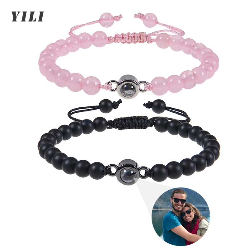 Top Trends: Custom Photo Bracelet Personalized Photo Projection Bracelet Beaded Bracelets With Picture Inside 100 Languages Memorial Gift Shoppable Styles