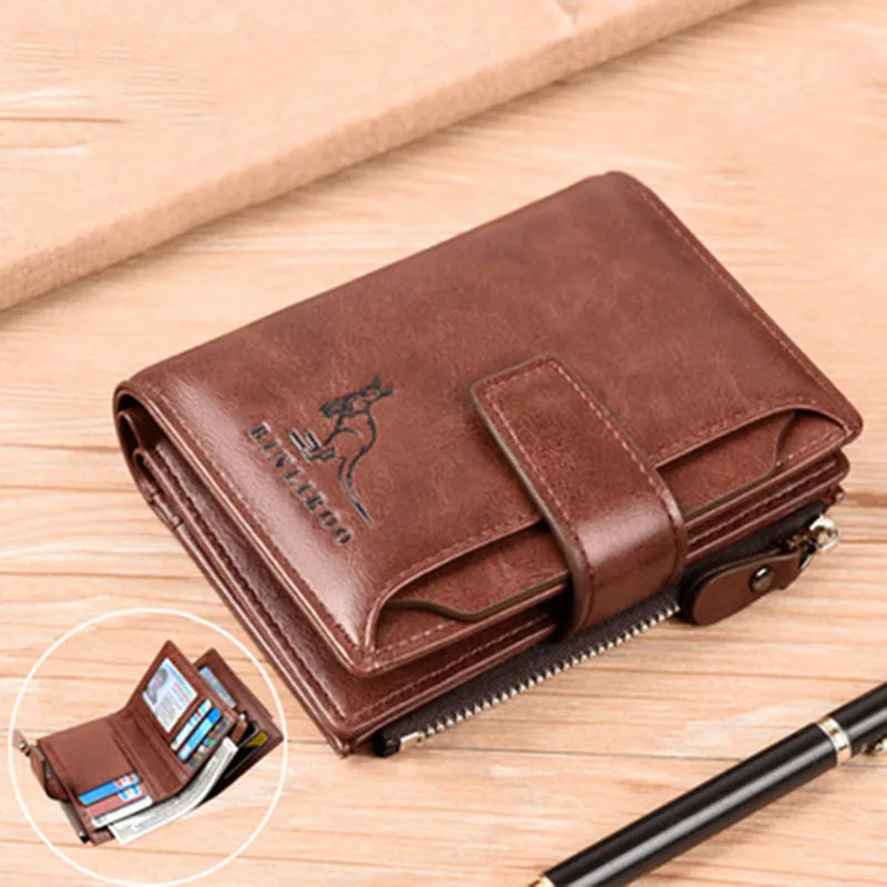 Top Trends: 2023 Fashion Men&#039;s Coin Purse Wallet RFID Blocking Man Leather Wallet Zipper Business Card Holder ID Money Bag Wallet Male Shoppable Styles