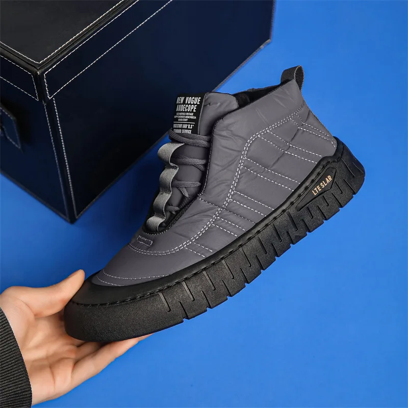 Top Trends: New Winter Men&#039;s Snow Boots Fashion Comfortable Men Ankle Boots Basic Wear-resistant Plush Warm On-slip Work Man Casual Sneakers Shoppable Styles