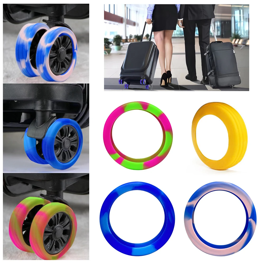 Top Trends: 8PCS Silicone Wheels Cover Luggage Suitcase Wheels Protector Cover Trolley Case Castor Sleeve Reduce Noise Wheels Guard Cover Shoppable Styles