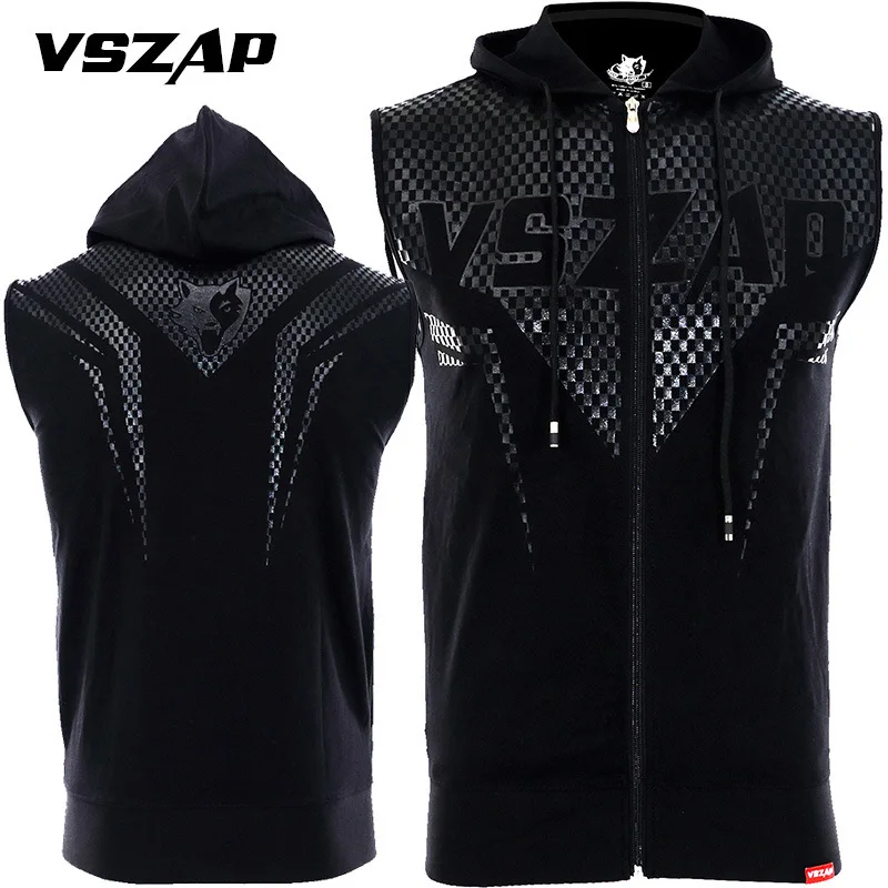 Top Trends: Vszap Summer Coat Sports Fitness Hooded Sleeveless Fighting MMA Slim-Fitting Cardigan Vest Blade Battle Suit Shoppable Styles