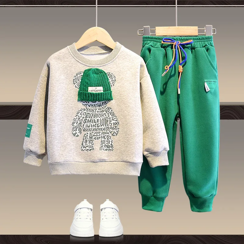 Top Trends: New Baby Boys And Girls Clothing Set Spring Autumn Children Hooded Outerwear Tops Pants 2PCS Outfits Kids Teenage Costume Suit Shoppable Styles