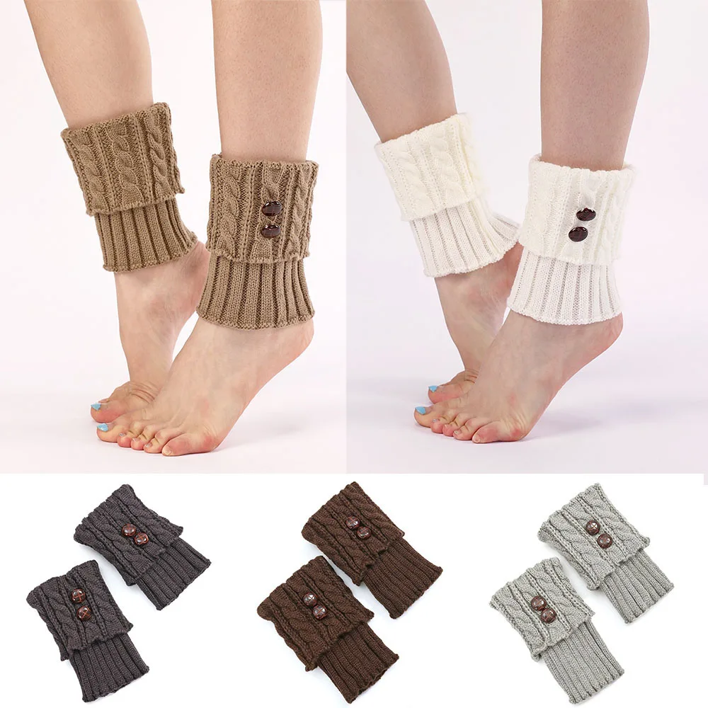 Top Trends: Women Knitted Leg Warmer Winter Short Leg Warmers Boot Cover Warm Socks Cuffs Thermal Ladies Legging Crochet Foot Ankle Warmers Shoppable Styles