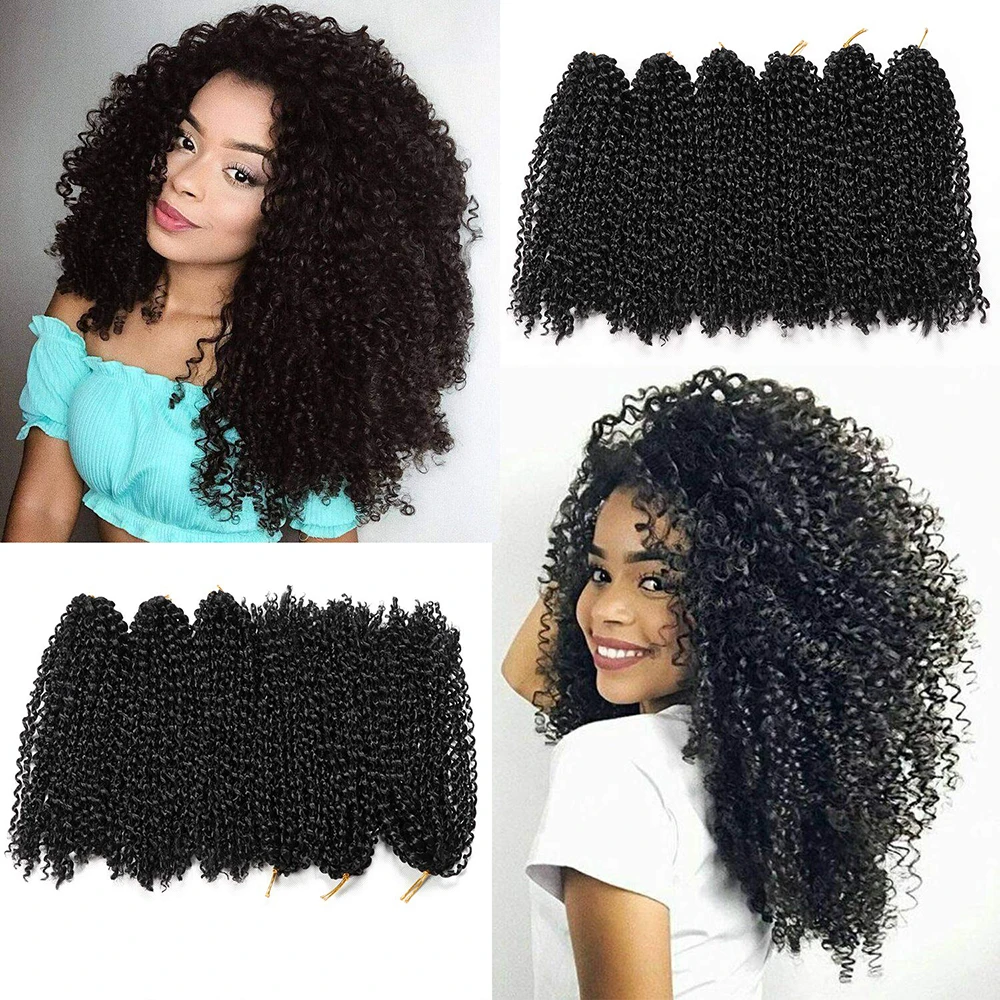 Top Trends: Hair Nest Afro Kinky Curly Braiding Hair Marlybob Crochet Braids Hair Short Pre-looped Crochet Passion Twist Braiding Hair Shoppable Styles