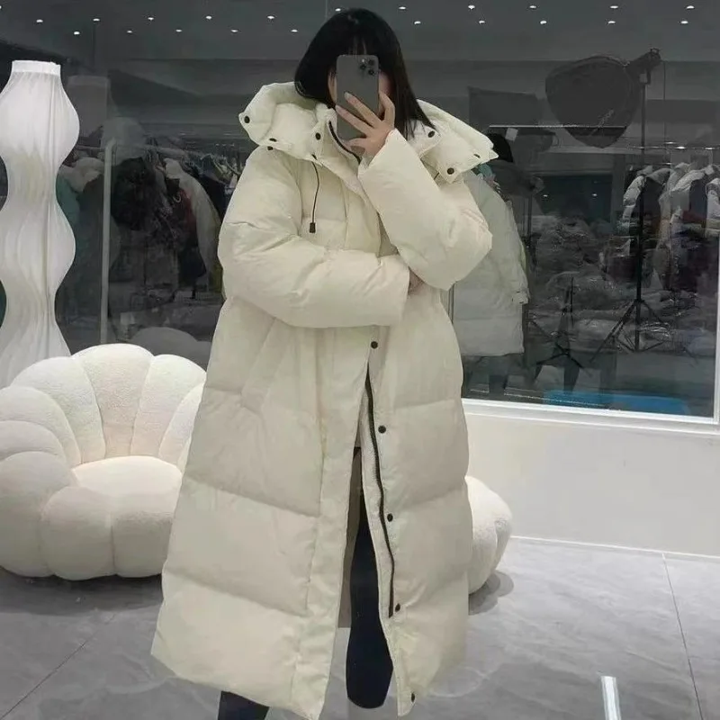 Top Trends: 2023 Women Down Jacket Winter Coat Female Mid Length Version Parkas Loose Thick Warm Outwear Fashion Simplicity Hooded Overcoat Shoppable Styles