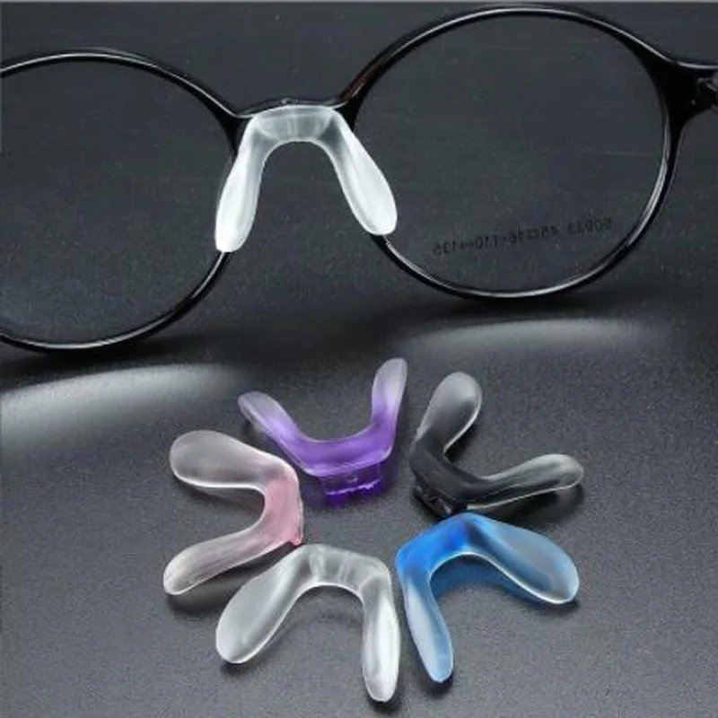 Top Trends: Colored U Silicone Conjoined Siamese Saddle Eyeglass Soft Nose Pads For Insert On Glasses Translucent Anti-Slip Nose Pad Shoppable Styles