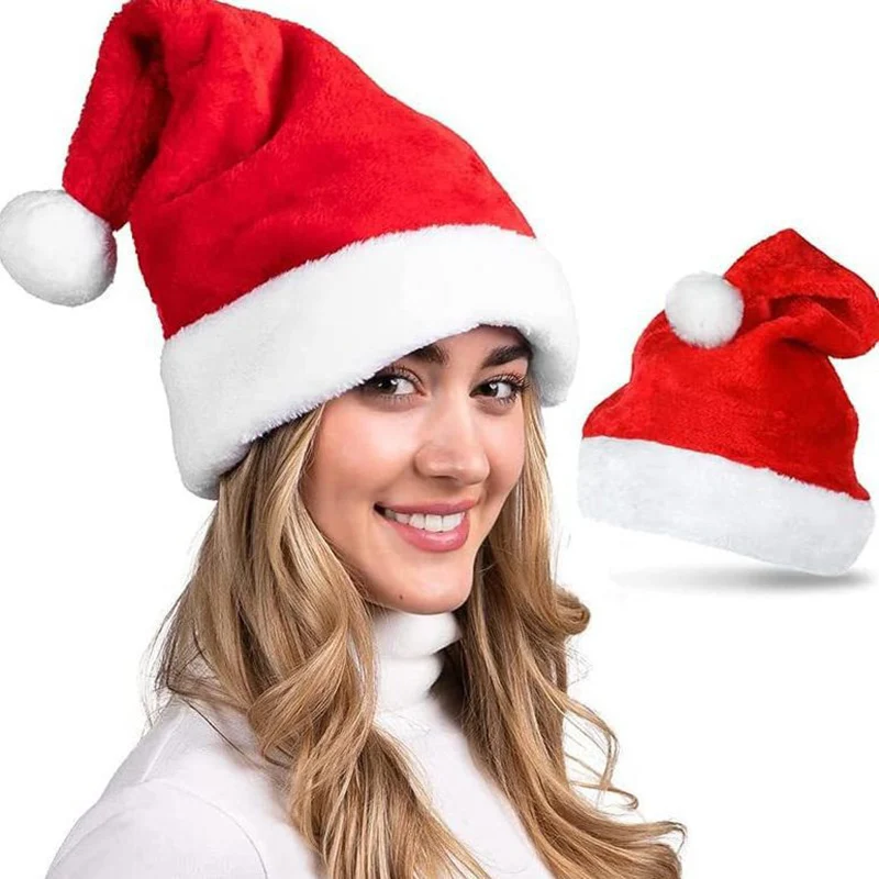 Top Trends: 2024 Christmas Xmas Soft Hat Santa Claus Red Short Plush Hat For Home Merry Christma Decor Gift Happy New Year Winter Warm Cap Shoppable Styles