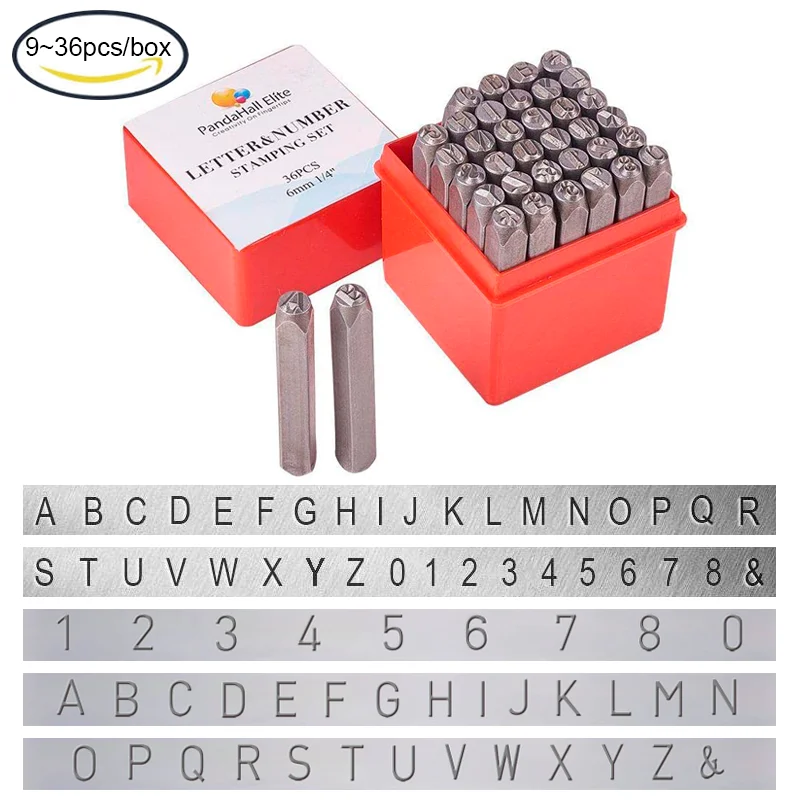 Top Trends: 9~36 Pcs Letter & Number Metal Stamp Set Alphabet A-Z & Number 0-9 And Symbol Iron Uppercase Stamps Punch Press Tool For DIY Shoppable Styles