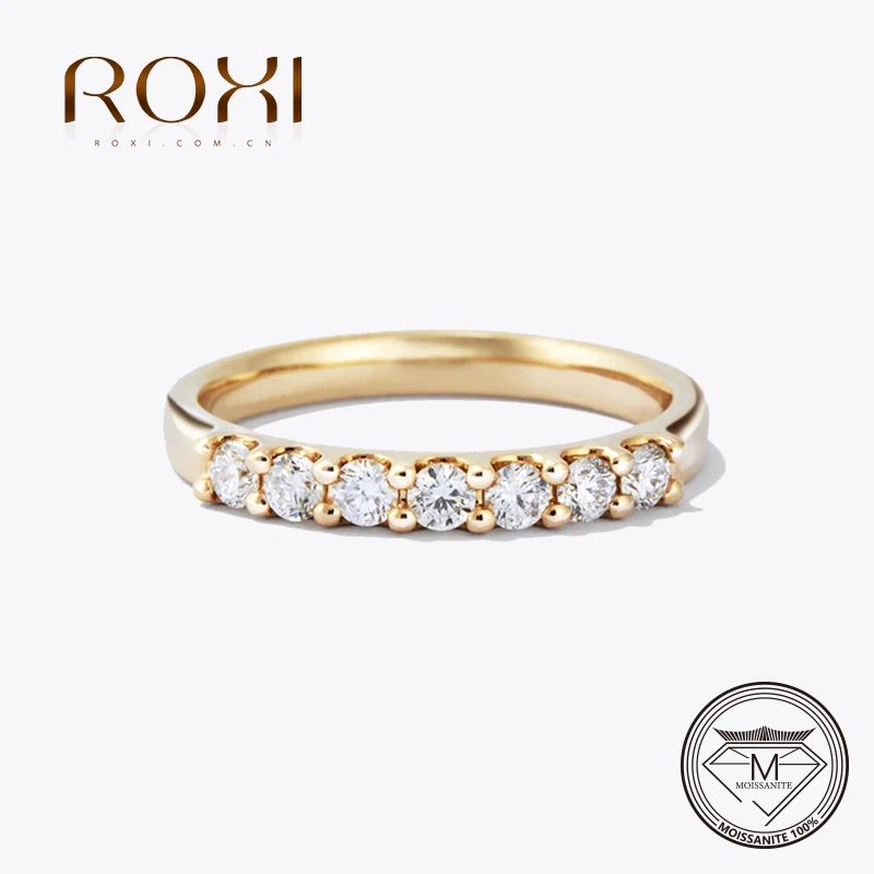 Top Trends: ROXI Moissanite Ring 2.5mm Gold Half Eternity Bubble Rings For Women Jewelry Wedding Diamond Engagement Band Moissanite Jewelry Shoppable Styles