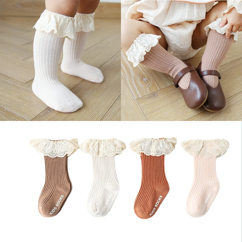 Top Trends: Baby Socks Newborn Lace Socks Baby Girl Knee High Long Infant Toddler Children Kids Non-slip Floor Socks Baby Stuff Accessories Shoppable Styles