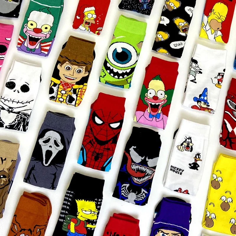 Top Trends: 2023 New Anime Marvel Men Socks Long Sock Men‘s Knee-High Couples Cosplay Sock Personality Hip Hop Harajuku Funny Sock For Women Shoppable Styles