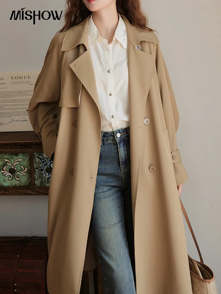 Top Trends: MISHOW Solid Casual Trench Coat Spring Autumn 2023 French Belt Single Breasted Turn-down Collar Back Elasticity Coats MXC41W0028 Shoppable Styles - Image 2