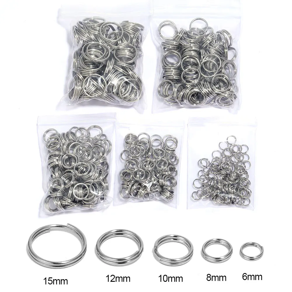 Top Trends: 100Pcs Stainless Steel 6 / 8 / 10 / 12 / 15mm Open Jump Rings Double Loops Split Rings Chain Connectors For DIY Jewellery Making Supplie Shoppable Styles