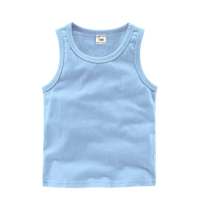 Top Trends: 2024 Candy Color Girls Sleeveless Vest Sports Undershirts Kids Singlet Cotton Underwear Summer Children Boy Tops Beach Clothing Shoppable Styles - Image 4