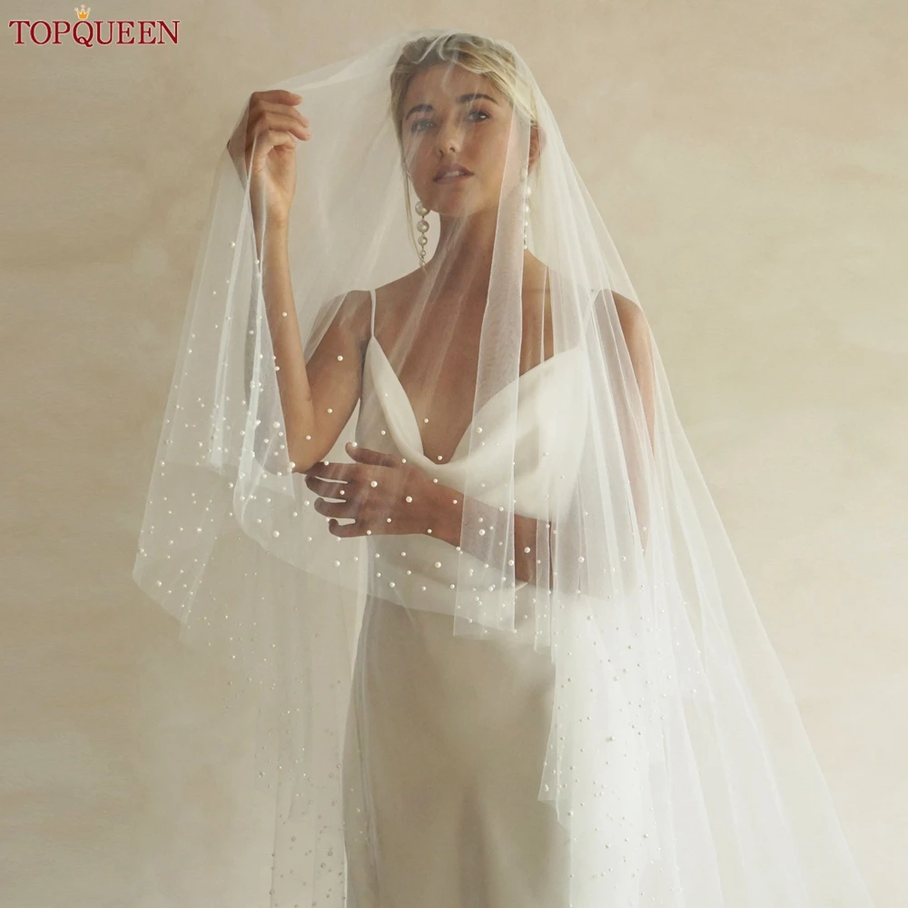 Top Trends: TOPQUEEN V171 2 Tier Royal Cathedral Wedding Veil With Blusher Bridal Veils Pear Veil Bride Bachelorette Party Bride Accessories Shoppable Styles