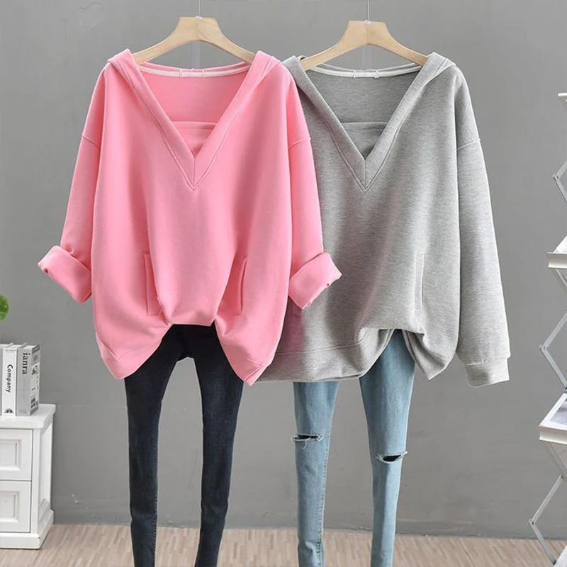 Top Trends: Autumn Winter Fashion Style Y2K Sweatshirt Harajuku Slim Fit Tops Women Casual Loose All Match Female Clothes Long Sleeve Hooded Shoppable Styles