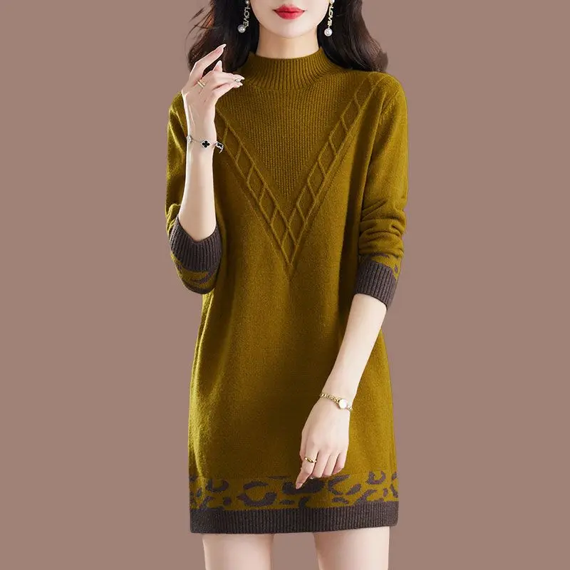 Top Trends: Women's Jumper Wool Knitted Loose Sweater Tunics Winter Long Sleeve Loose Turtleneck Thickening Soft Comfort Knitwear M-6XL Shoppable Styles - Image 5