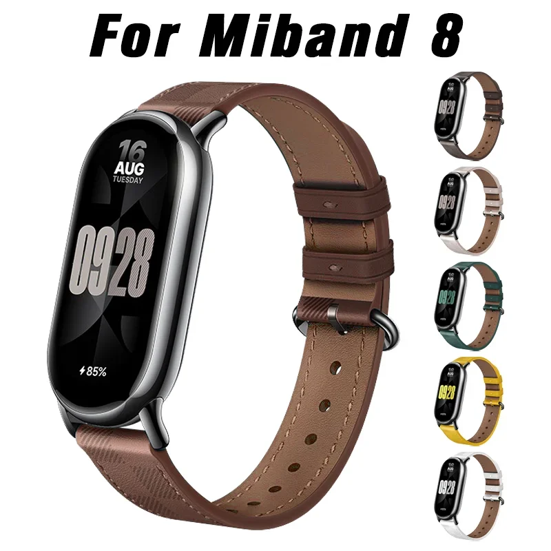 Top Trends: Original Leather Strap For Xiaomi Mi Band 8 Bracelet Replacement Multicolour Strap For Xiaomi Mi Band 8 Wristband Correa Shoppable Styles