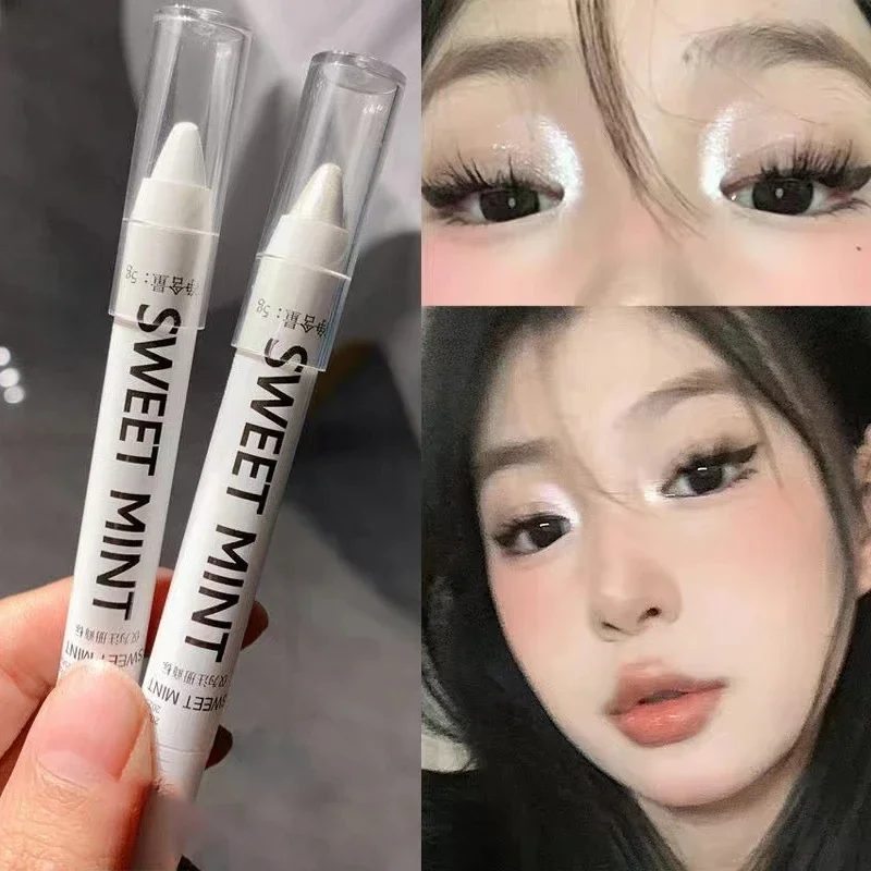 Top Trends: White Eyeliner Glitter Eyeshadow Stick Eyeliner Pen Matte Shiny Black Blue Green Silver Eye Liner Pen Makeup Brighten Silkworm Shoppable Styles