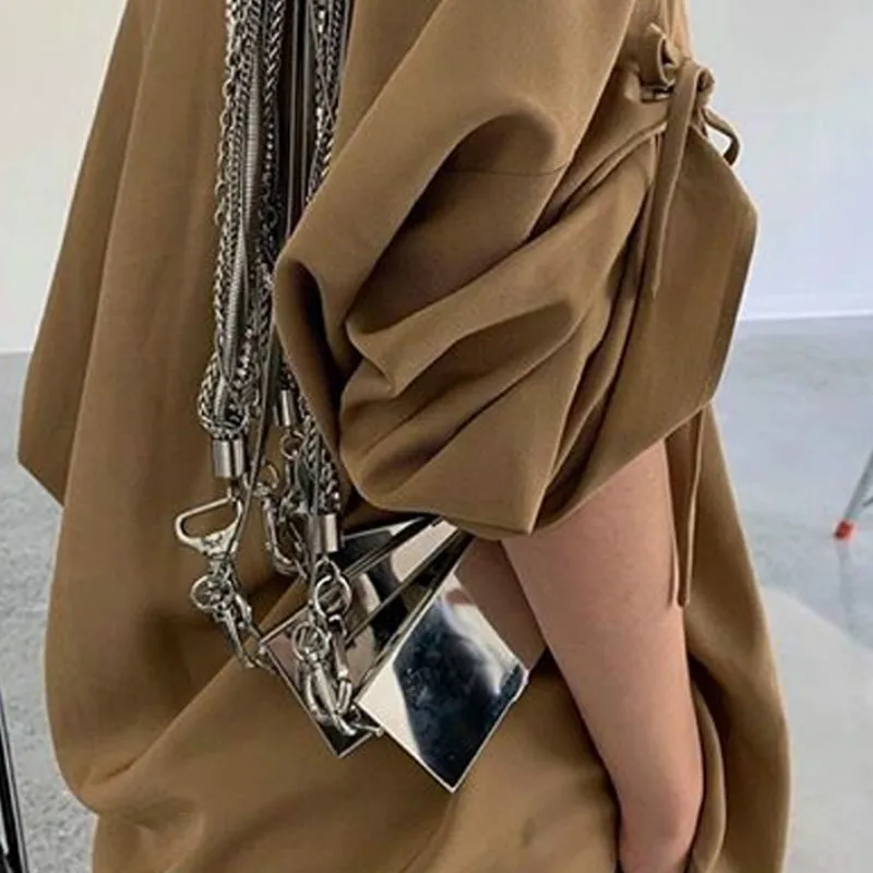 Top Trends: Women Bag 2020 New Metallic Flap Chains Fashion Hasp Mirror Shoulder Bags Euro-America Style Luxury Designer Bag Night Club Shoppable Styles - Image 3