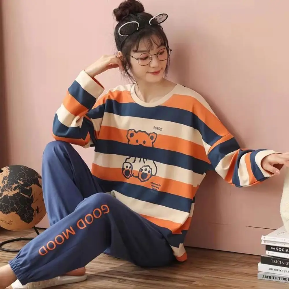 Top Trends: Big Size 3XL Women&#039;s Pajamas Sets Striped Pyjamas Loungewear Summer Autumn Sleepwear Cartoon Pijamas Mujer 2 Piece Pjs Homewear Shoppable Styles