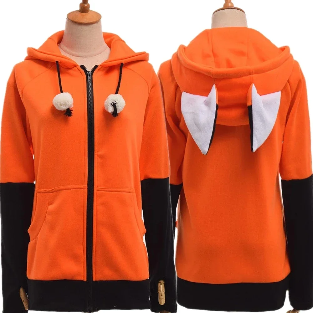 Top Trends: Y2K Clothes Hooded Jackets For Women Warm Orange Sweatshirt Cosplay Hoodies Top Streetwear Winter Casual Fashion Ropa De Mujer Shoppable Styles