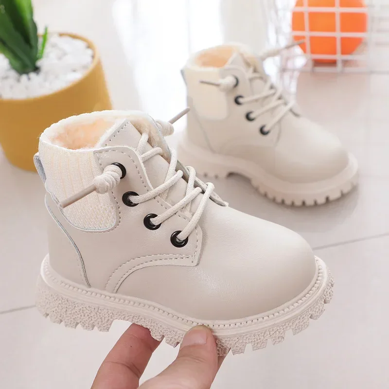 Top Trends: Kids Thicken Warm Snow Boots New Winter Baby Boys Waterproof Non-slip Rubber Outsole Ankle Boots Toddler Fashion Leather Boots Shoppable Styles