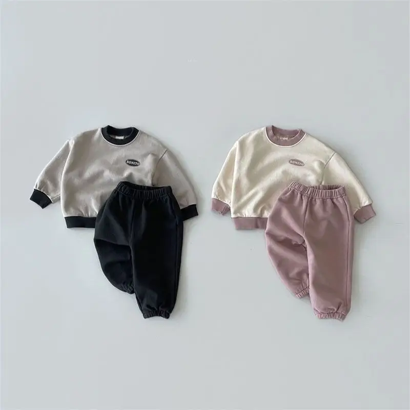 Top Trends: 2023 Children's Sets Autumn Korean Baby Long Sleeve Set Fpr Boys Girls Sweater Pants 2 Pcs Toddler Girl Cothes Set Shoppable Styles