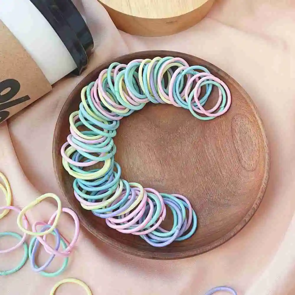 Top Trends: 50 / 100pcs / lot Hair Bands Girl Candy Color Elastic Rubber Band Hair Band Child Baby Headband Scrunchie Hair Accessories For Hair Shoppable Styles - Image 4