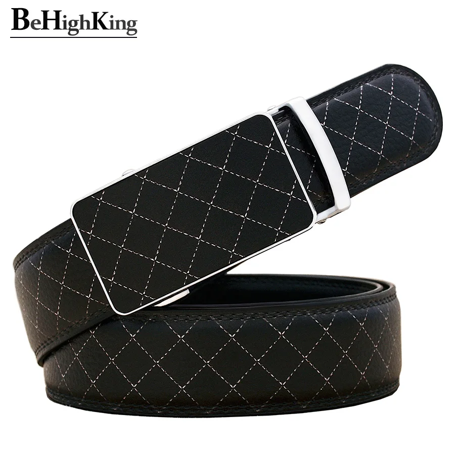 Top Trends: Exclusive Design Genuine Leather Belts Unisex New Fashion Automatic Buckle Cowskin Waist Strap For Men Or Women Belt Width 3.5CM Shoppable Styles