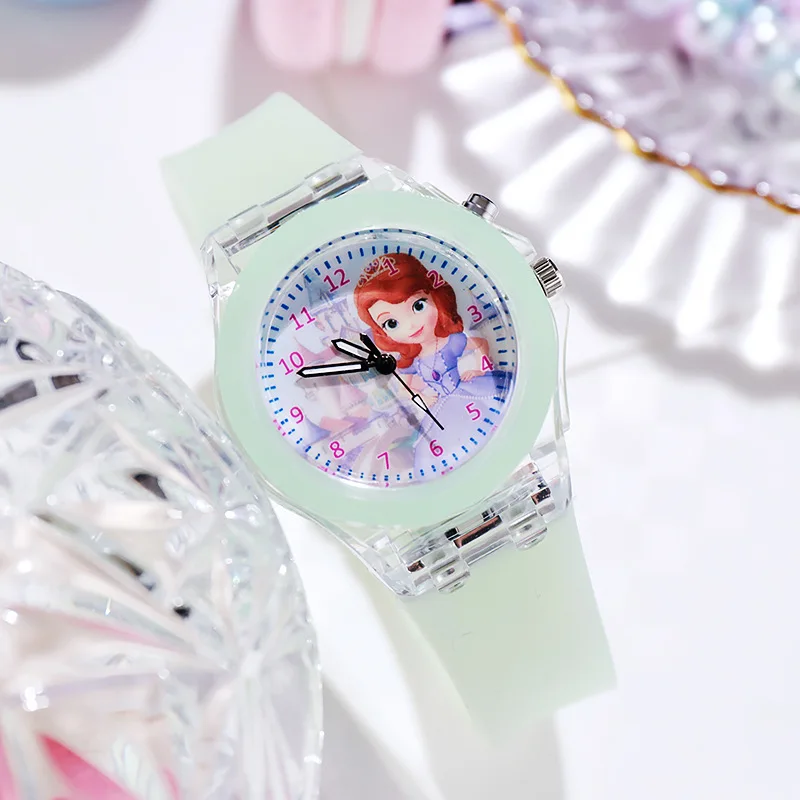 Top Trends: Disney Frozen Princess Watch Aisha Kids Luminous Watch Cute Silicone Colorful Lights Watch Gifts For Girls Kids Watches Shoppable Styles - Image 2