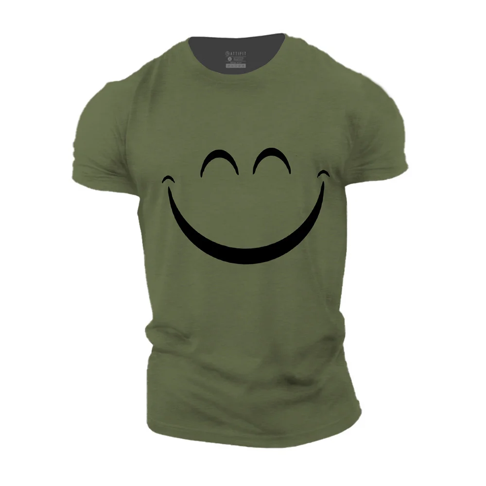 Top Trends: T Shirt For Men Summer Smiling Face Print Classic Tee Daily Street Short Sleeve Men' T-shirt Loose Oversized Clothing O-neck Top Shoppable Styles